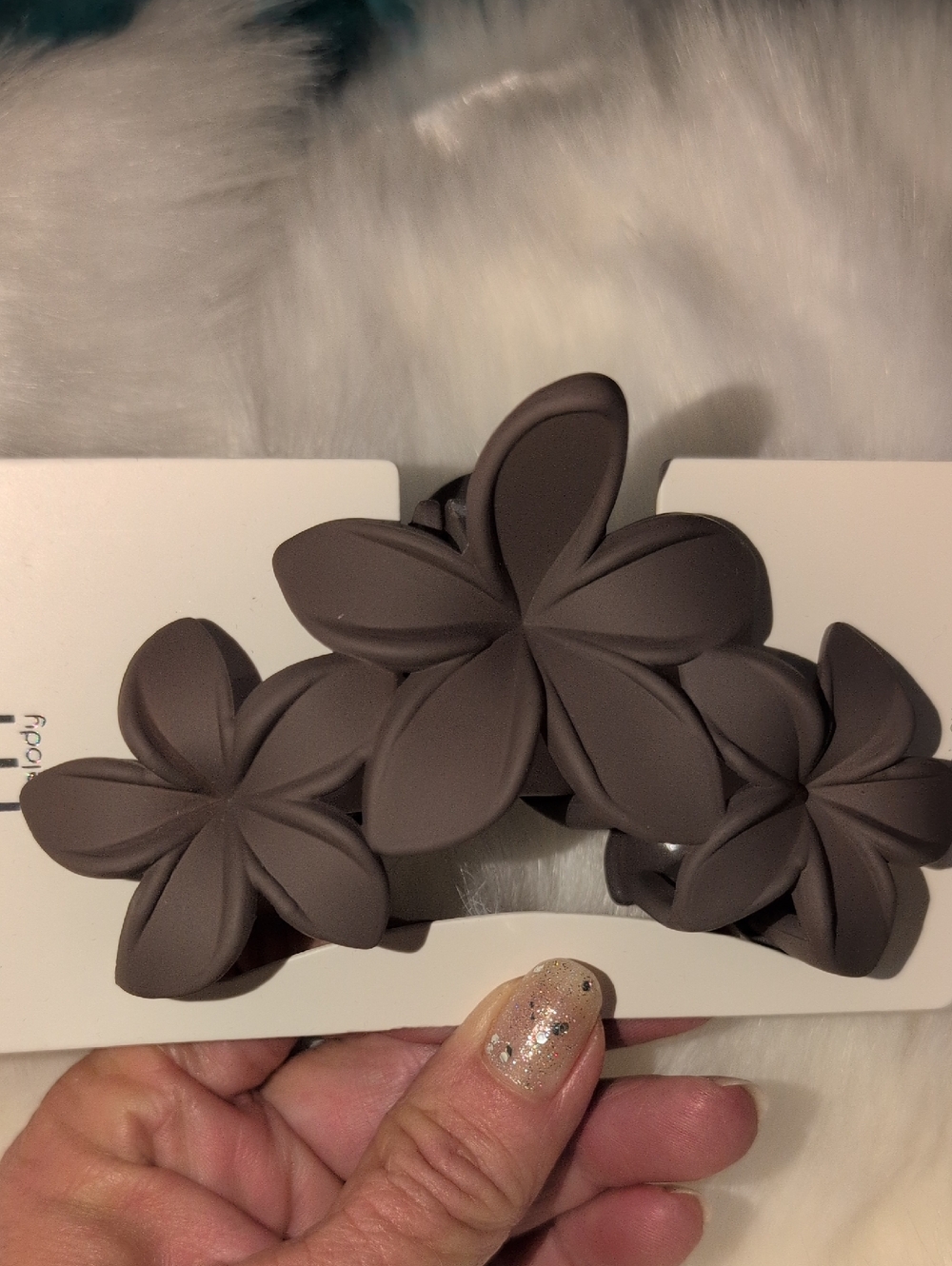 Floral Matte Brown Hair Clip
